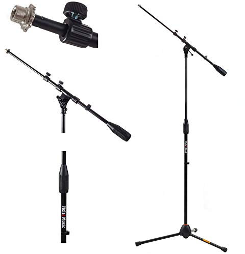 Hola! Microphone Stand - Mic Stand w/ Adjustable Height and Boom Arm for Home, Studio, Office or Stage - Standard Clutch Single Unit