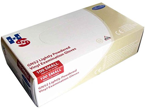 Handsafe GN52 Powdered Clear Vinyl Disposable Examination Gloves - Pack of 100 (Small)