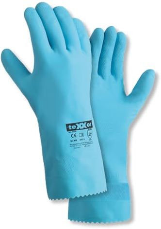 Texxor 2225® Haushalts-Handschuhe 10 Paar Naturlatex, blau, Arbeitshandschuhe, Größe:10 (XL)