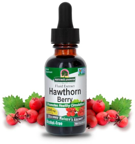 Nature's Answer Hawthorn Berries | Promotes Healthy Circulation Function | Helps Maintain Healthy Cholesterol Levels | Gluten-Free, Alcohol-Free, Kosher Certified & No Preservatives 1oz