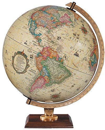Replogle Illuminated Carlyle Globe, Wood, Off- White, S