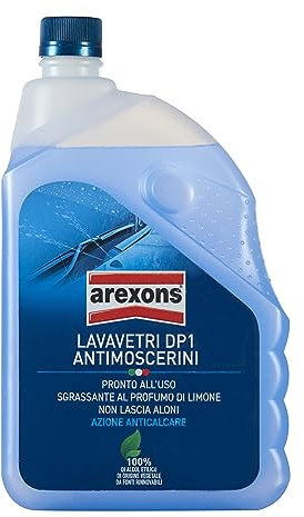 Arexons 8406 Lavavetri DP1 Antimoscerini, Pronto all'Uso, Anticalcare, Profumo di Limone, 2L