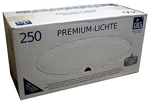 500 St. Gies - Premium - Teelichter, 8 Std. Brenndauer, Ø 38 mm, ideal für Gastronomie