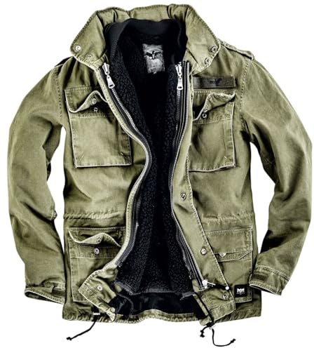 Black Premium by EMP Uomo Giacca verde oliva con giacca interna L