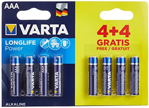 VARTA VAR04903121448-TEX 4903 AAA 4+4 Free Varta High Energy Battery, Blue