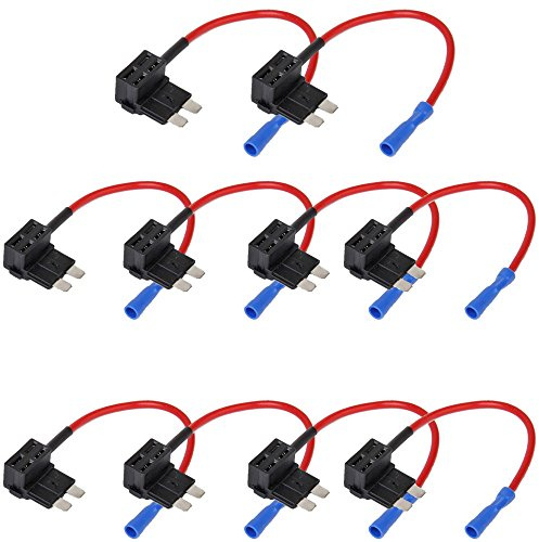 E Support™ 10 X fusible de voiture 12V 24V ajouter un circuit piggy fusible du robinet de retour porte-lame style Standard fusible 15A