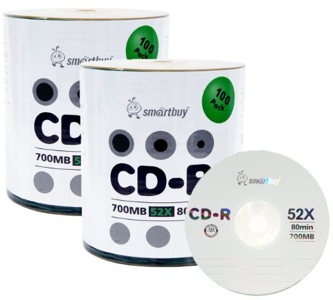 Smart Buy Logo CD-R 200 Pack 700mb 52x Blank Data Recordable Discs, 200 Disc, 200pk