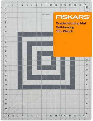 Fiskars Self Healing Cutting Mat for Quilting, Arts and Crafts, 18 x 24 Grid, Sewing Mat, Craft Cutting Board, Sewing Supplies and Quilting Tools