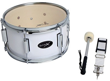GEWA Marching Tenordrum, marschtromma 14 x 10, träkärl vit, inkl. bärrem och klubbor
