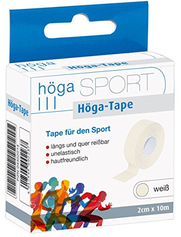 Höga-Tape, weiß - 2 cm x 10 m, längs- und quer reißbar, unelastisch, hautfreundlich, Sport-Tape