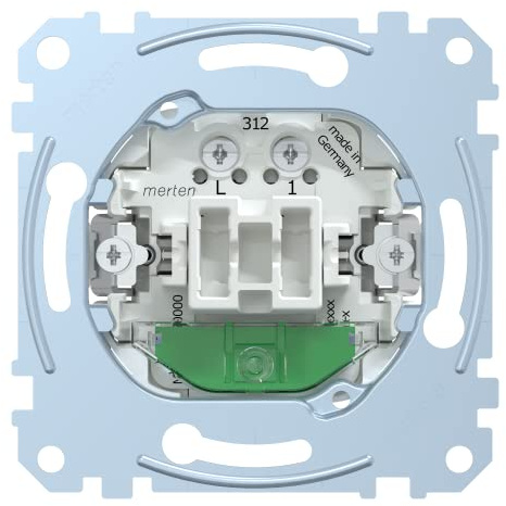 Schneider Electric Merten Aus-/Wechsel-Kontrollschalter-Einsatz zum Einbau von Schalter und Steckdose, 1-polig, 16AX, AC 250V, Schraub-Liftklemmen, Unterputz, Artikelnummer MEG3506-0000
