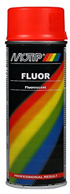 Motip Fluorescent Spray Paint - Red/ Orange - 400 ml