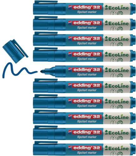 Edding 31 Ecoline Flipchart Marker, colore: nero 1.5-3mm blu
