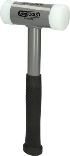 KS Tools 140.5274 Mazzuola, Antirimbalzo, con Manico Tubolare in Acciaio Indeformabile