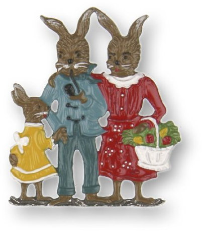Zinnfigur Hasenfamilie