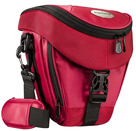 Mantona Premium Colt Borsa per Fotocamere Reflex, Rossa