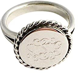 The Personal Exchange Nautical Rope Monogram Sterling Silver Ring