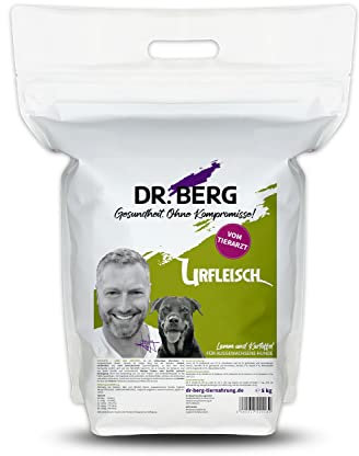 Dr. Berg URFLEISCH Lamm & Kartoffel - Getreidefreies, hypoallergenes Hundefutter - Trockenfutter mit viel FRISCHFLEISCH - extra verträglich und lecker durch natürliche Zutaten (5 kg)
