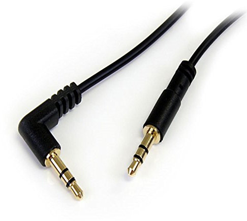 StarTech.com Câble audio slim Mini-Jack 3,5 mm vers Mini-Jack 3,5 mm coudé à angle droit de 1,8 m - M/M (MU6MMSRA)
