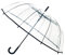 SMATI Großer langer Regenschirm Transparent - Windbeständig; 12 Stäbchen; Durchmesser=102cm; Automatische Öffnung; Gemischter Regenschirm; Farbe SCHWARZ umrandet.