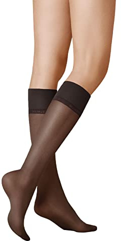 Kunert - Chaussettes montantes Femme 183000 Satin Look 20 - Noir (Black 0500) - FR : 39 (Taille fabricant : 39)