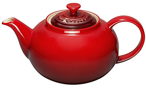 LE CREUSET Enamelled Stoneware Classic Teapot, 1.3 Litres, Serves 3-4 Cups, Cherry, 91010013060000