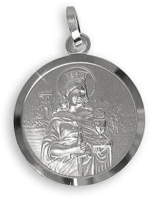 Médaille Sainte Barbe, patronne des habitants de la montagne et des compagnons, diamètre 18 mm