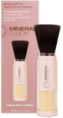 Mineral Fusion Brush-On Sun Defense, SPF 30, UVA and UVB Protection, No Parabens, Gluten Free, Vegetarian, No Phthalates, Hypo-allergenic 0.14 Ounce (Pack of 1)