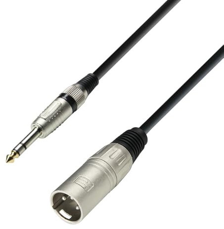 Adam Hall Cables 3 STAR BMV 0100 - Cable de Micro de XLR macho a Jack 6,3 mm estéreo 1 m