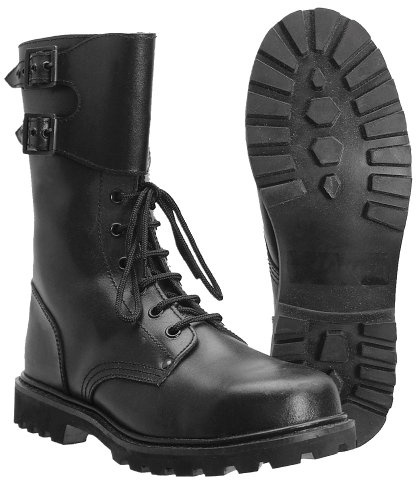 Miltec - Botas militares de piel, del ejército francés, negro (negro), 46