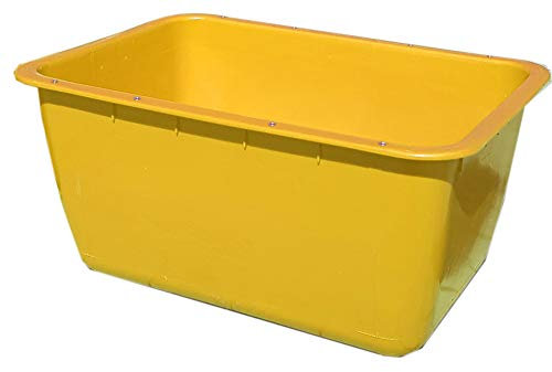 UvV-FMK 2te Wahl 200 Liter gelbe Mörtelwanne ohne Kranösen (verzinkter Stahlschiene als Verstärkung der Langen Seite) Fehlfarben, Farbabweichungen (Gelb)