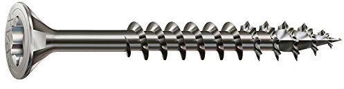 SPAX Universalschraube aus Edelstahl rostfrei A2, 6,0 x 100 mm, 100 Stück, T-STAR plus, Senkkopf, Teilgewinde, 4CUT, 0197000601003