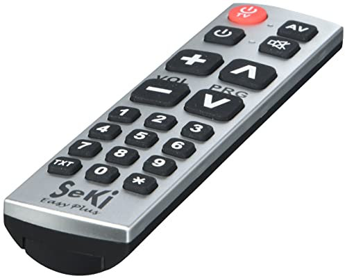 SeKi Easy Plus lernfähige Universal-Fernbedienung silber/schwarz - Großtasten Fernbedienung für Senioren + Kinder