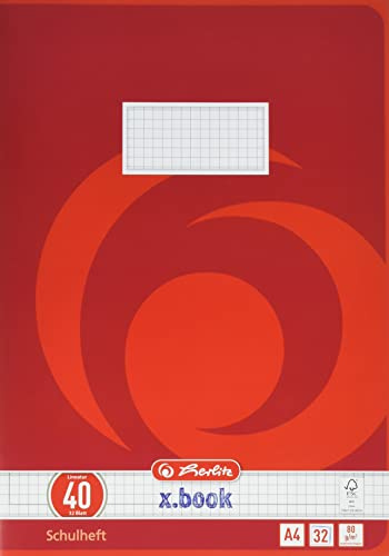 Herlitz 340406 häfte A4, 32 ark, linjerat 40, FSC Mix, 5 stycken