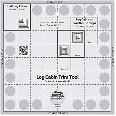 Creative Grids Log Cabin Trim Tool for 8 Finished Blocks Quilt Ruler (CGRJAW1) by Creative Grids