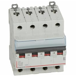 408120 Disjoncteur tétrapolaire 32A - 4P Courbe D - 6/10kA - À vis - Legrand DX3