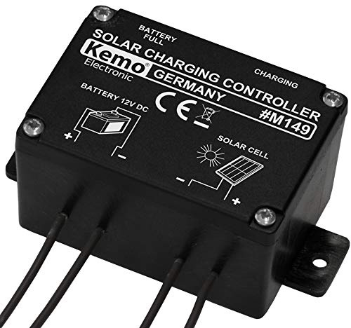 Kemo M149N Solar-Laderegler 12 V/DC 10A / 20A. Verhindert Überladen des Akkus, mit LED-Anzeigen
