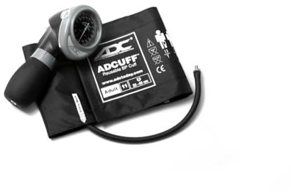 ADC Aneroides, handgehaltenes ADC-Blutdruckmessgerät Diagnostix 703 für den professionellen Einsatz mit Adcuff-Blutdruckmanschette aus Nylon, Erwachsene, schwarz