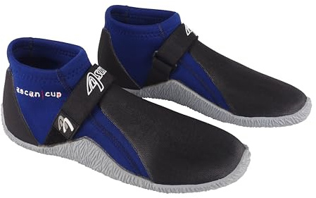 Ascan Cup Dinghy 2 mm Molto Calda e Comoda Scarpa in Neoprene, appositamente progettata per velisti con Collo Rinforzato e Suola Antiscivolo Grigio Chiaro., Blu/Grigio, 45/46 EU
