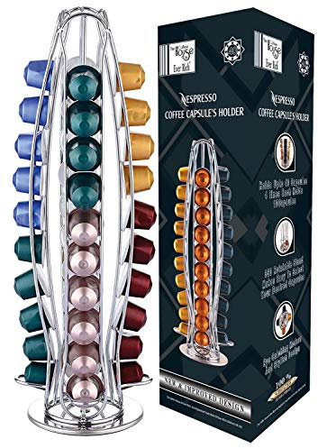 Ever Rich ® Tower Coffee Capsule Pod Holder Compatible With Nespresso Coffee Pods (Rotating Design) (40)