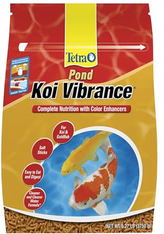 TetraPond Koi Vibrance, Soft Sticks, Easy to Digest Floating Pond Food, 8.27 lbs