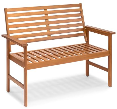 VonHaus Garden Bench 2 Seater, Acacia Hardwood Outdoor Bench, Cannes