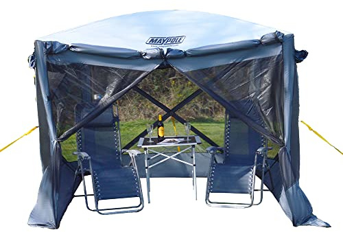 Maypole 4 Sided Pop-Up Screenhouse, Water Resistant Gazebo With Mesh Side Walls For Patios And Gardens
