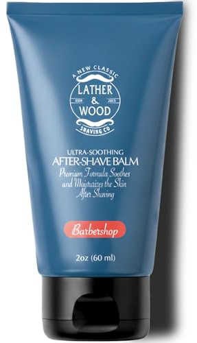 Lather & Wood - Barbershop Aftershave for Men - Long-Lasting Fragrance, Non-Greasy Formula, Easy Pump Dispener, Gentle and Subtle Scent