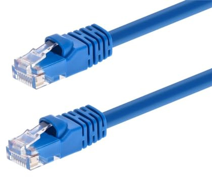 Monoprice 50FT 24AWG Cat5e 350MHz UTP Ethernet Bare Copper Network Cable - Blue