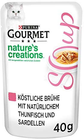 Gourmet Crystal Soup für Katzen mit naturbelassenem Thunfisch und Sardellen, 32er Pack (32 x 40g)