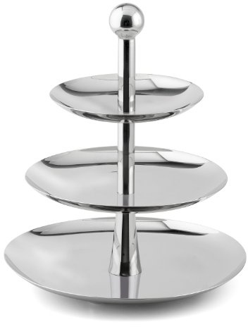 Weis Etagere with 3 Dishes, Silver