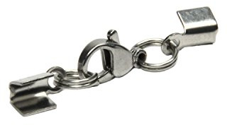 AURORIS - Karabiner-Klemmverschluss aus Edelstahl für ca. 2 bis 3 mm Bänder - Stückzahl/Farbe wählbar - Variante: 10 Stück/silber