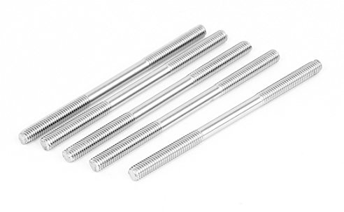 Uxcell a15081000ux0463 M6x100mm Stainless Steel Double End Threaded Stud Screw Bolt (Pack of 5)