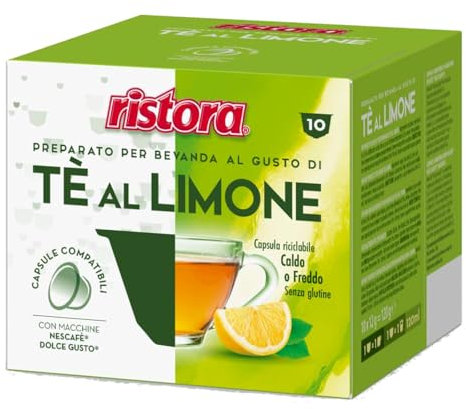 200 CIALDE CAPSULE COMPATIBILI DOLCE GUSTO RISTORA PREPARATO SOLUBILE PER BEVANDA DI TE' A LIMONE ORIGINALI